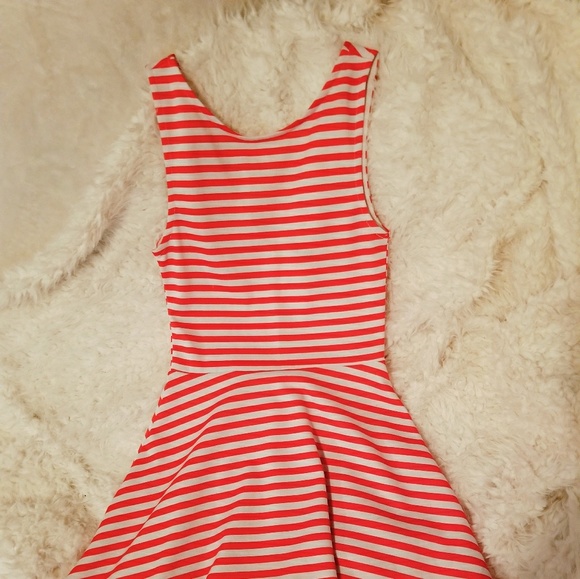 Red Striped Skater Dress - Picture 1 of 3